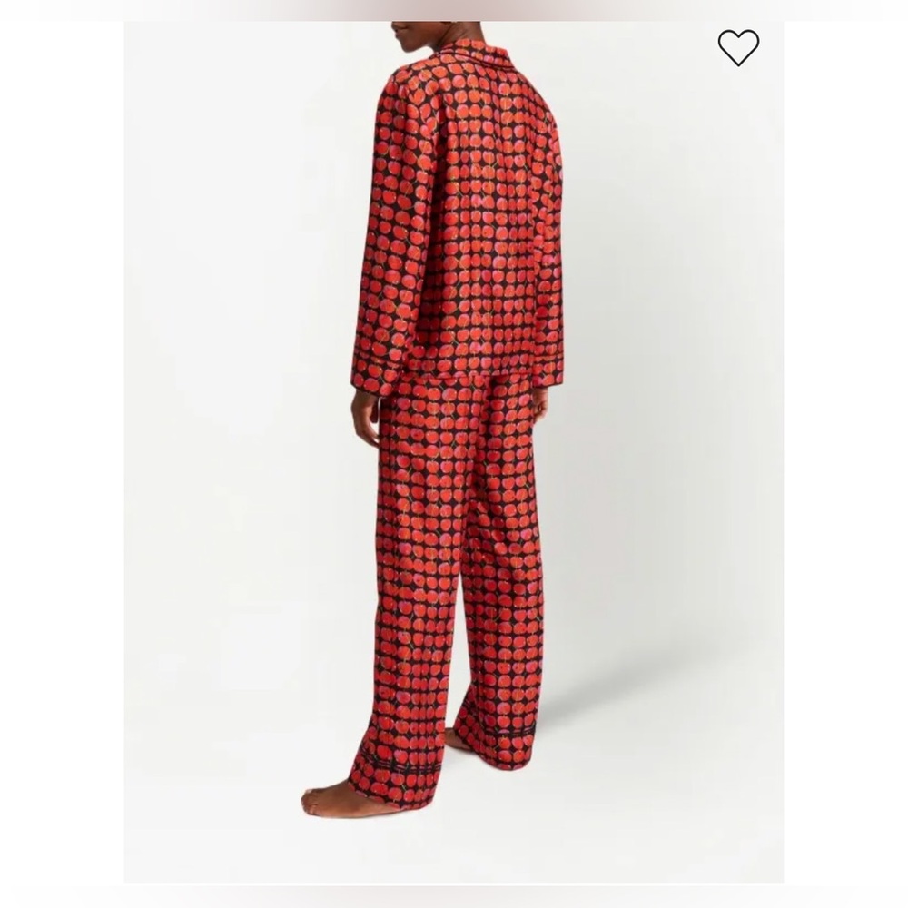 La DoubleJ cherry-print silk pyjama set size S - Picture 4 of 13